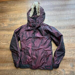 Wmn's Oakley Gretchen Bleiler Ski jacket Burgundy Metallic Sz Small Thinsulate